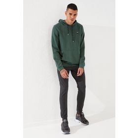 Tommy Life 87872 Yeşil Kanguru Cep Standart Kalıp Kapüşonlu Erkek Sweatshirt