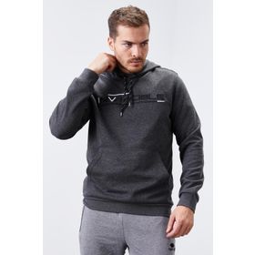 Tommy Life 87883 Antrasit Melanj Kanguru Cep Standart Kalıp Kapüşonlu Erkek Sweatshirt
