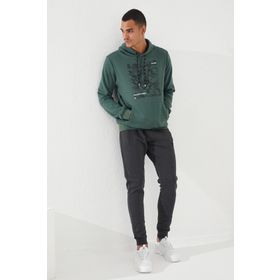 Tommy Life 87884 Yeşil Kamuflaj Desen Baskılı Standart Kalıp Kapüşonlu Erkek Sweatshirt