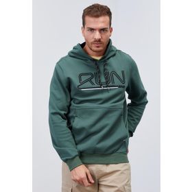 Tommy Life 87887 Yeşil Yazı Nakışlı Standart Kalıp Kapüşonlu Erkek Sweatshirt