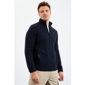 Tommy Life 87891 Erkek Lacivert Yarım Fermuarlı Polar