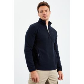 Tommy Life 87891 Erkek Lacivert Yarım Fermuarlı Polar