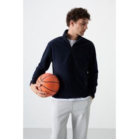 Tommy Life 87891 Lacivert Erkek Yarım Fermuarlı Sweatshirt Slim Fit Dik Yaka Polar