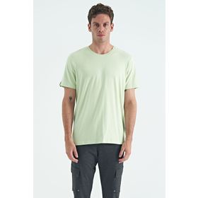 Tommy Life 87911 Basic Kısa Kol Standart Kalıp O Yaka Açık Yeşil Erkek T-Shirt
