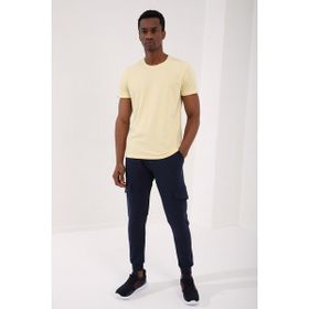 Tommy Life 87911 Basic Kısa Kol Standart Kalıp O Yaka Sarı Erkek T-shirt
