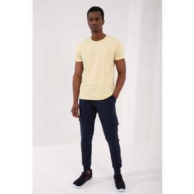 Tommy Life 87911 Basic Kısa Kol Standart Kalıp O Yaka Sarı Erkek T-shirt