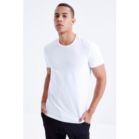 Tommy Life 87911 Beyaz Erkek Basic Kısa Kol Standart Kalıp O Yaka T-Shirt