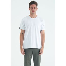 Tommy Life 87911 Beyaz Erkek Basic Kısa Kol Standart Kalıp O Yaka T-Shirt