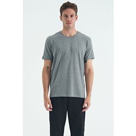 Tommy Life 87911 Gri Melanj Erkek Basic Kısa Kol Standart Kalıp O Yaka T-shirt