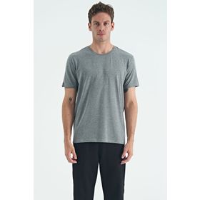 Tommy Life 87911 Gri Melanj Erkek Basic Kısa Kol Standart Kalıp O Yaka T-shirt