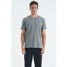 Tommy Life 87911 Gri Melanj Erkek Basic Kısa Kol Standart Kalıp O Yaka T-shirt