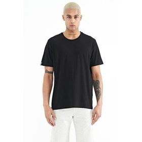 Tommy Life 87911 Siyah Erkek Basic Kısa Kol Standart Kalıp O Yaka T-shirt