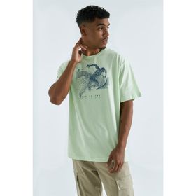 Tommy Life 87912 Basic Kısa Kol Standart Kalıp V Yaka Koyu Yeşil Erkek T-shirt