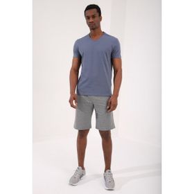 Tommy Life 87912 Basic Kısa Kol Standart Kalıp V Yaka Petrol Erkek T-shirt