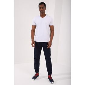 Tommy Life 87912 Beyaz Basic Kısa Kol Standart Kalıp V Yaka Erkek T-Shirt