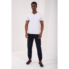 Tommy Life 87912 Beyaz Basic Kısa Kol Standart Kalıp V Yaka Erkek T-Shirt