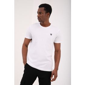 Tommy Life 87921 Beyaz Erkek Petek Dokulu Çift Ok Logolu Standart Kalıp O Yaka T-Shirt