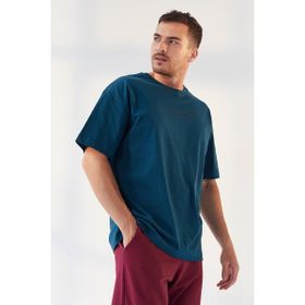 Tommy Life 87984 Zümrüt Erkek Yazı Baskılı Oversize O Yaka T-shirt