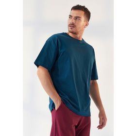Tommy Life 87984 Zümrüt Erkek Yazı Baskılı Oversize O Yaka T-shirt