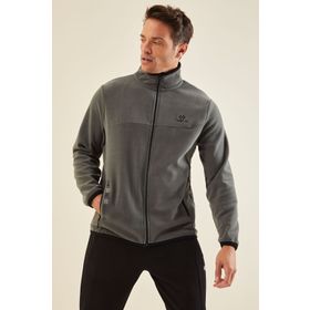 Tommy Life 87992 Çağla Yazı Nakışlı Dik Yaka Fermuarlı Standart Kalıp Polar Erkek Sweatshirt