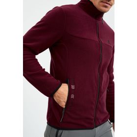 Tommy Life 87992 Erguvan Erkek Yazı Nakışlı Dik Yaka Fermuarlı Standart Kalıp Sweatshirt Polar