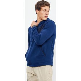 Tommy Life 87996 İndigo Nakışlı Yarım Fermuar Kapüşonlu Standart Kalıp Polar Erkek Sweatshirt