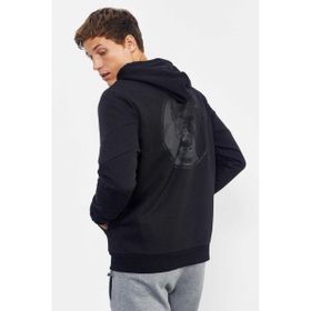 Tommy Life 88008 Siyah Kuru Kafa Sırt Baskılı Kapüşonlu Rahat Form Erkek Sweatshirt