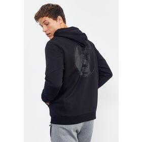 Tommy Life 88008 Siyah Kuru Kafa Sırt Baskılı Kapüşonlu Rahat Form Erkek Sweatshirt