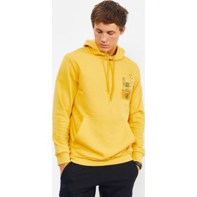 Tommy Life 88017 Hardal Erkek Ön ve Sırt Baskılı Kapüşonlu Rahat Form Sweatshirt