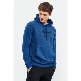 Tommy Life 88019 İndigo Erkek Baskılı Kapüşonlu Kanguru Cep Rahat Form Sweatshirt