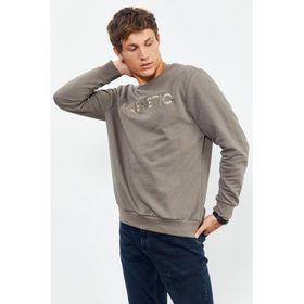 Tommy Life 88020 Camel Yazı Nakışlı O Yaka Rahat Form Erkek Sweatshirt