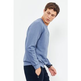 Tommy Life 88020 Yazı Nakışlı O Yaka Rahat Form Petrol Erkek Sweatshirt