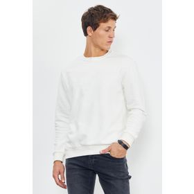 Tommy Life 88053 Ekru Erkek Basic O Yaka Rahat Form Sweatshirt