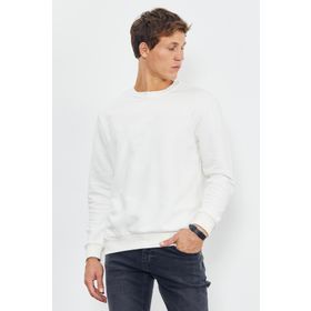 Tommy Life 88053 Ekru Erkek Basic O Yaka Rahat Form Sweatshirt