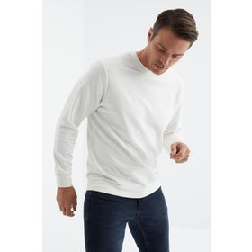 Tommy Life 88053 Ekru Erkek Basic O Yaka Rahat Form Sweatshirt