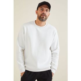 Tommy Life 88053 Ekru Erkek Basic O Yaka Rahat Form Sweatshirt