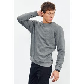 Tommy Life 88053 Gri Melanj Basic O Yaka Rahat Form Erkek Sweatshirt