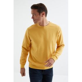 Tommy Life 88053 Hardal Erkek Basic O Yaka Rahat Form Sweatshirt