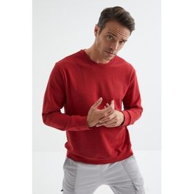 Tommy Life 88053 Kırmızı Basic O Yaka Rahat Form Erkek Sweatshirt