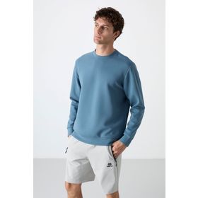 Tommy Life 88053 Orman Yeşili Basic O Yaka Rahat Form Erkek Sweatshirt