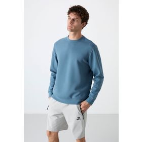 Tommy Life 88053 Orman Yeşili Basic O Yaka Rahat Form Erkek Sweatshirt