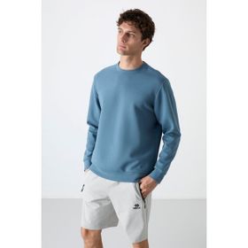 Tommy Life 88053 Orman Yeşili Basic O Yaka Rahat Form Erkek Sweatshirt