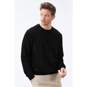 Tommy Life 88053 Siyah Basic O Yaka Rahat Form Erkek Sweatshirt