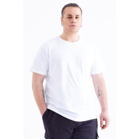Tommy Life 88072 Basic Kısa Kol O Yaka Büyük Beden Beyaz Erkek T-Shirt