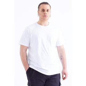 Tommy Life 88072 Basic Kısa Kol O Yaka Büyük Beden Beyaz Erkek T-Shirt