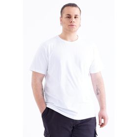 Tommy Life 88072 Basic Kısa Kol O Yaka Büyük Beden Beyaz Erkek T-Shirt