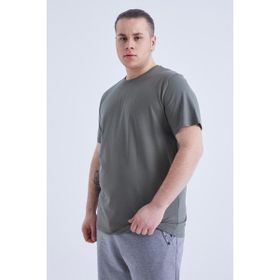 Tommy Life 88072 Basic Kısa Kol O Yaka Büyük Beden Çağla Yeşili Erkek T-Shirt