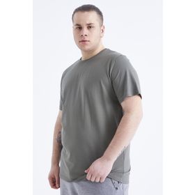Tommy Life 88072 Basic Kısa Kol O Yaka Büyük Beden Çağla Yeşili Erkek T-Shirt