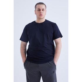Tommy Life 88072 Basic Kısa Kol O Yaka Büyük Beden Lacivert Erkek T-Shirt