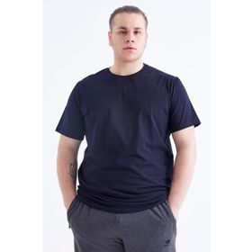 Tommy Life 88072 Basic Kısa Kol O Yaka Büyük Beden Lacivert Erkek T-Shirt